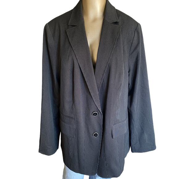 Lane Bryant Women Size 18 NWT Blazer Jacket Pinstripe - Picture 1 of 9